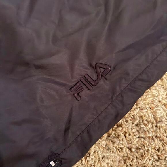 Y2K Fila Windbreaker Track Activewear Pants Mesh Lined Ankle Zip Sz.L - Picture 5 of 8